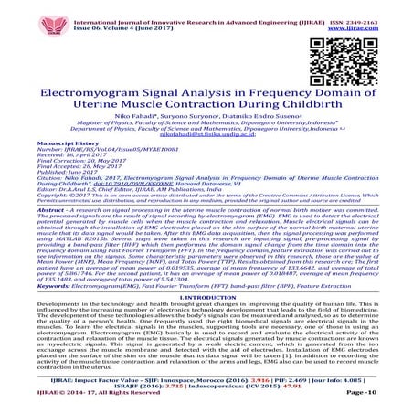 Electromyogram Signal Analysis in Frequency Domain of Uterine Muscle Contract...