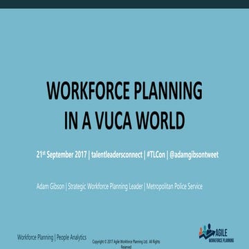Workforce Planning in a VUCA World Adam Gibson, Strategic Workforce Planning ...