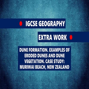 GEOGRAPHY IGCSE: DUNE FORMATION - MURIWAI BEACH NEW ZEALAND
