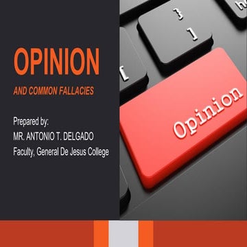 OPINION AND COMMON FALLACIES v2.0