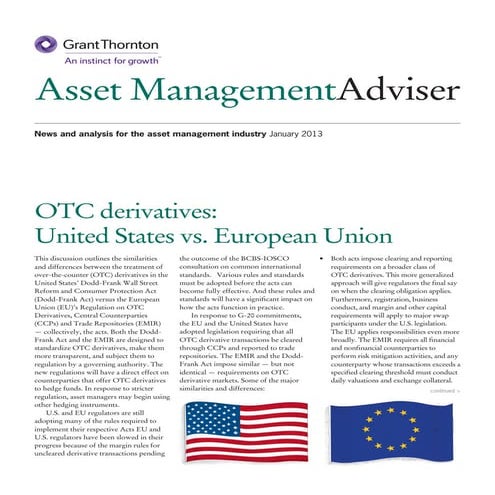 Grant Thornton - Asset ManagementAdviser: January 2013 