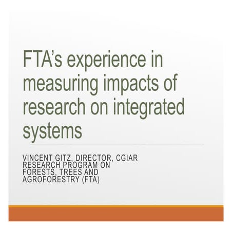 FTA’s experience in measuring impacts of research on integrated systems