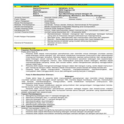 RPP Lengkap Matematika Kelas 3 SD/MI semester 1 | DOCX