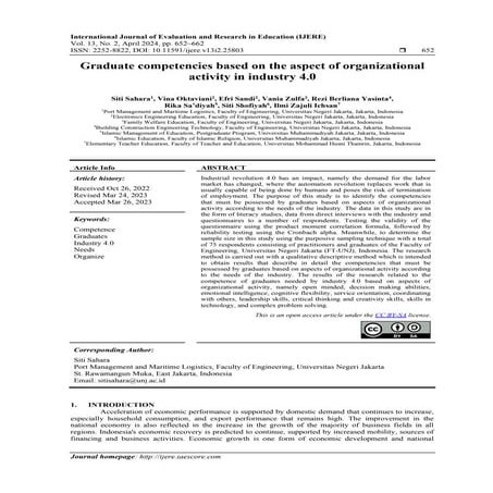 Graduate competencies based on the aspect of organizational activity in industry 4.0