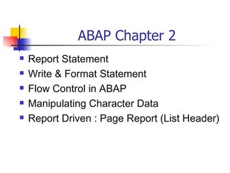 List Processing in ABAP