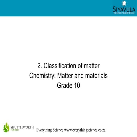 Classification of matter