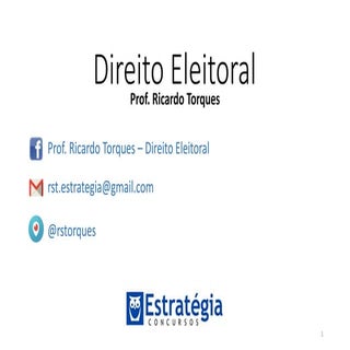 [DIREITO ELEITORAL] Condições de El...