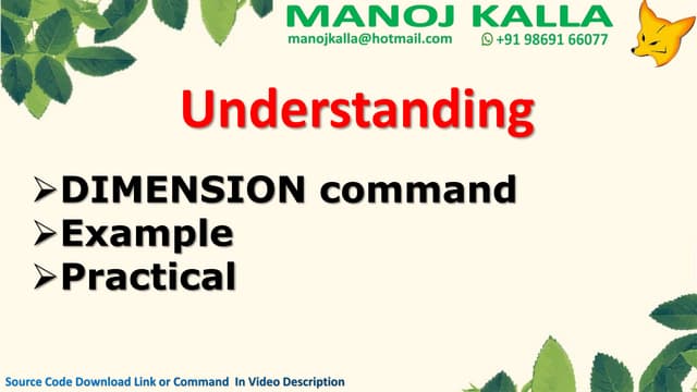 Dimension command VFP / Visual Foxpro