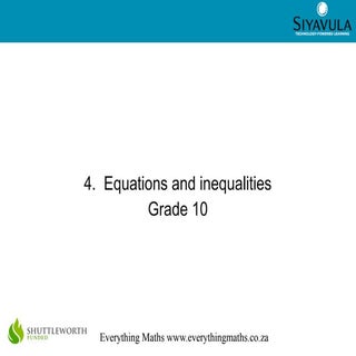 Equations and inequalities