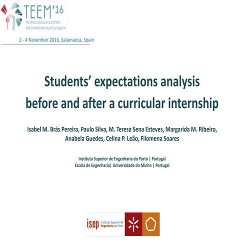 Students’ expectations analysis before and after a curricular internship