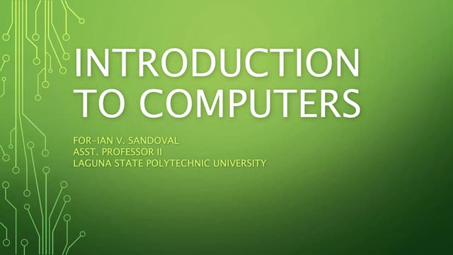 Introduction to Computers