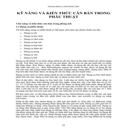 Kỹ năng ngoại khoa (p1)