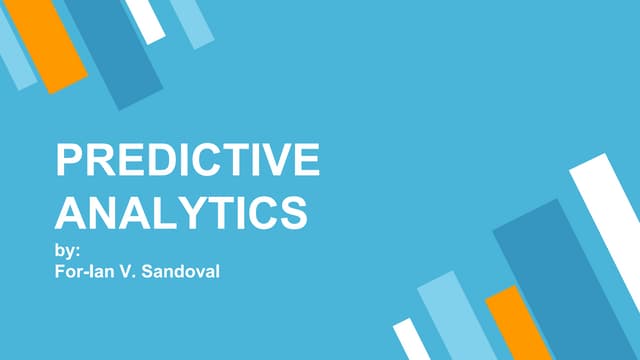 Predictive Analytics - An Introduction