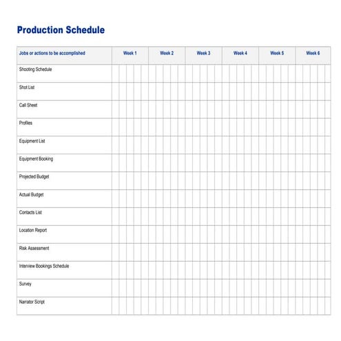 Production Schedule