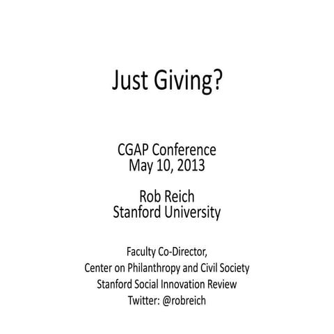 Just Giving? Rob Reich
