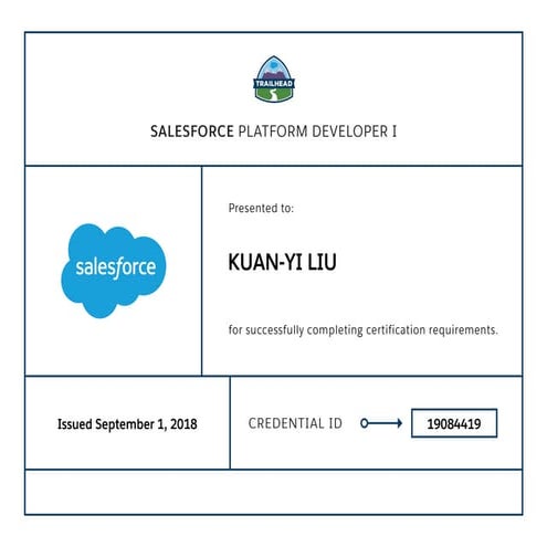 Salesforce Certified Platform Developer I- KuanYi(Dennis) Liu | PDF