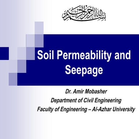 Soil Permeability and Seepage-Irrigation Structures