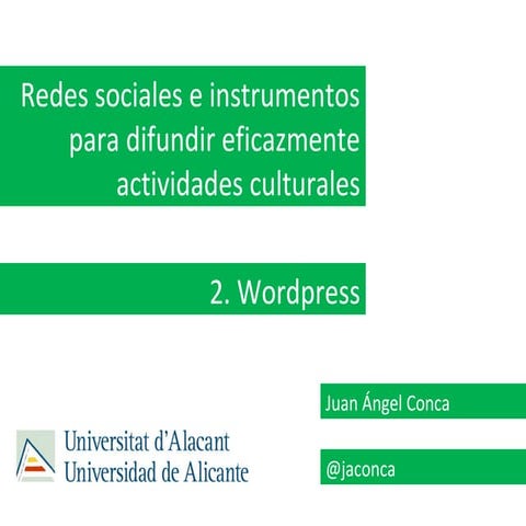 Wordpress - Curso Sede UA Villena