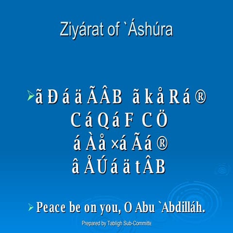 02   Ziyarat Of `Ashura