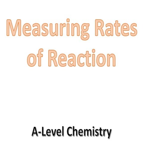 Measuring Rates of Reaction