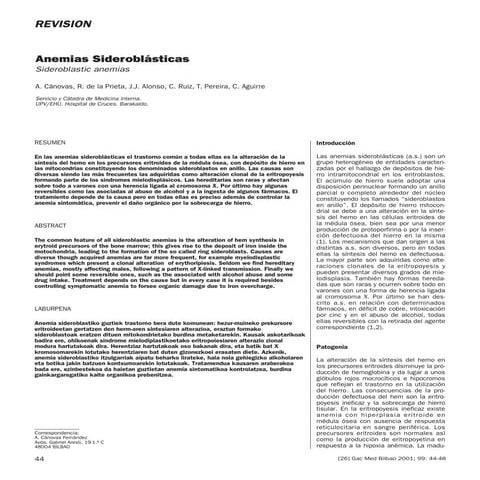 Anemia sideroblastica