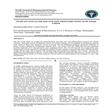 EVALUATION OF IN- VITRO ANTI INFLAMMATORY ACTIVITY | PDF