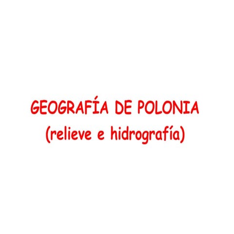 Geografía física de Polonia (relieve e hidrografía)