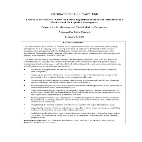 Lessons of the Financial Crisis for Future Regulation of Financial Institutions