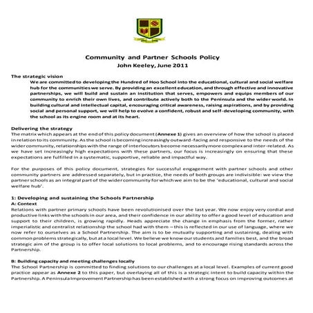 Community and Partner schools Policy 1