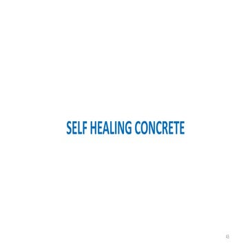 Self Healing Concrete | PPTX