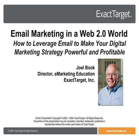 ExactTarget - Advanced Email Marketing by Joel Book