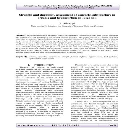 Strength and durability assessment of concrete substructure in organic and hy...