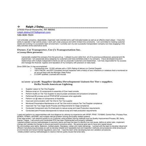 Ralph J Daley resume 5-15-15