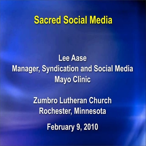 Sacred Social Media