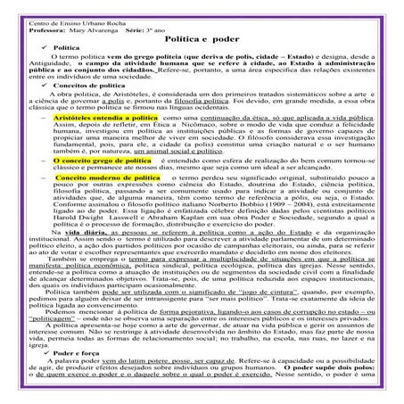 Poder, Política e Estado. | PDF