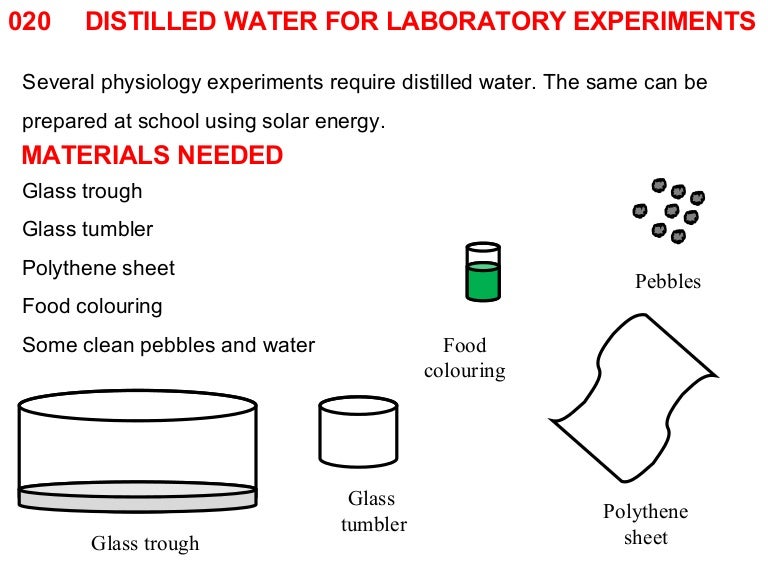 020 distilled water for lab experiments