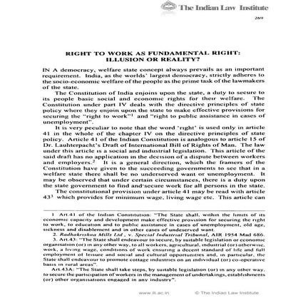 right to work as fundamental right - illusion or reality | PDF