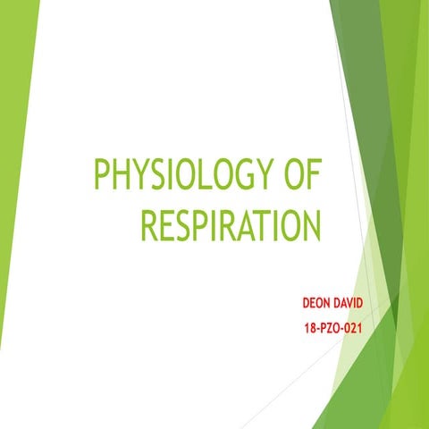 PHYSIOLOGY OF RESPIRATION-  DEON DAVID, LOYOLA COLLEGE CHENNAI