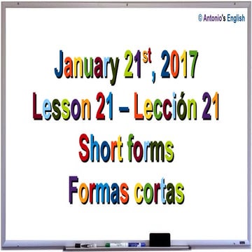21. Short forms - Formas cortas