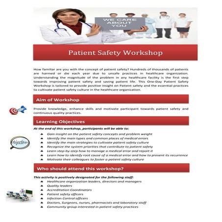 Patient Safety One-Day Workshop Brochur