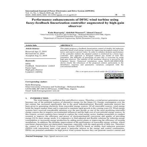Performance enhancements of DFIG wind turbine using fuzzy-feedback linearizat...