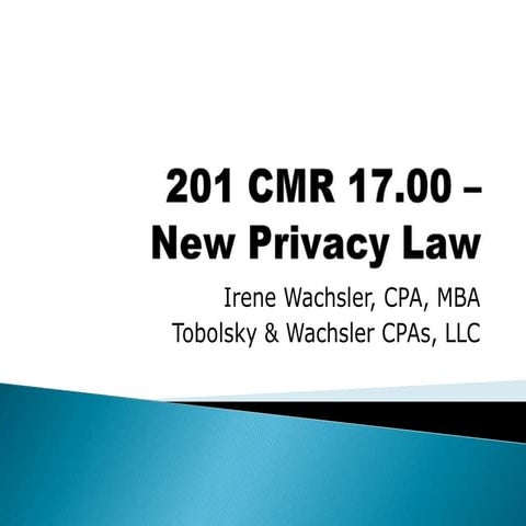 Presentation On Mass Data Privacy Law
