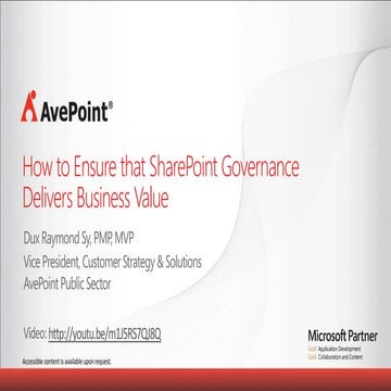 How to Ensure that SharePoint Governance Delivers Business Value