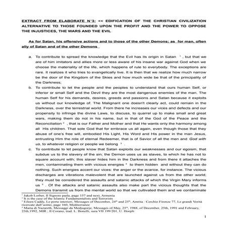 021a - Extract from Elaborate N°3, As for Satan, his offensive actions and to...