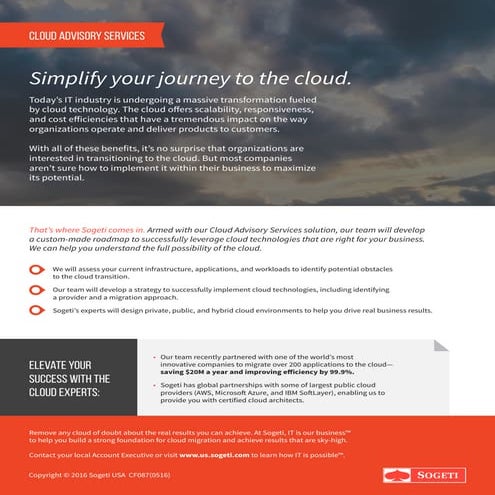 Cloud Advisory Services  - Sogeti
