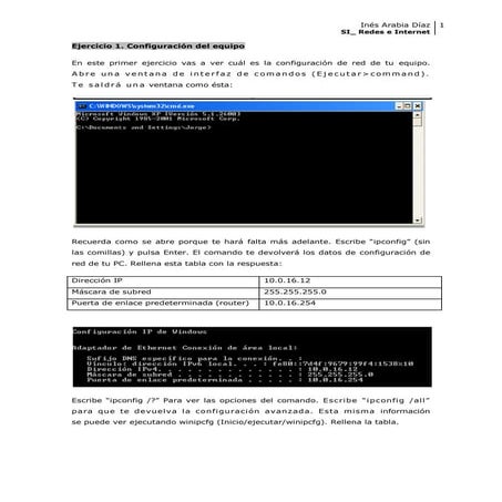 Ejercicios muy básicos de redes
