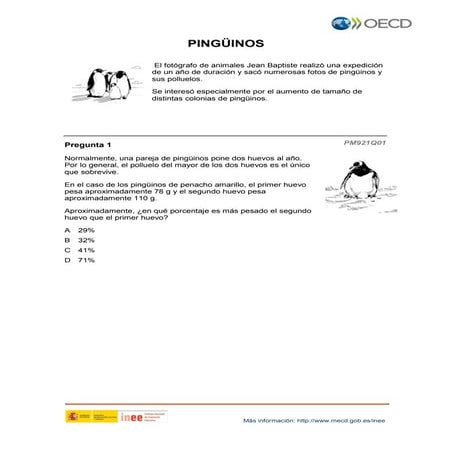 PISA matemáticas:Pingüinos