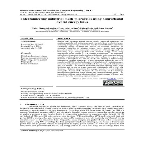 Interconnecting industrial multi-microgrids using bidirectional hybrid energy...