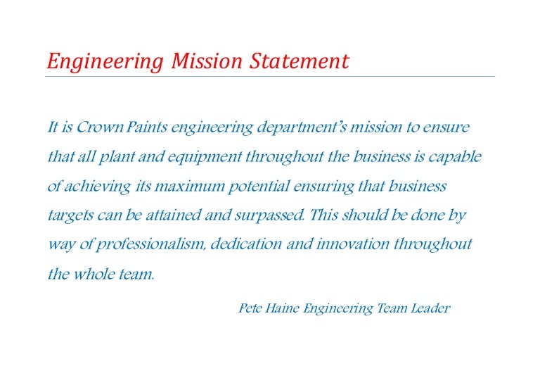 Engineering Mission Statement