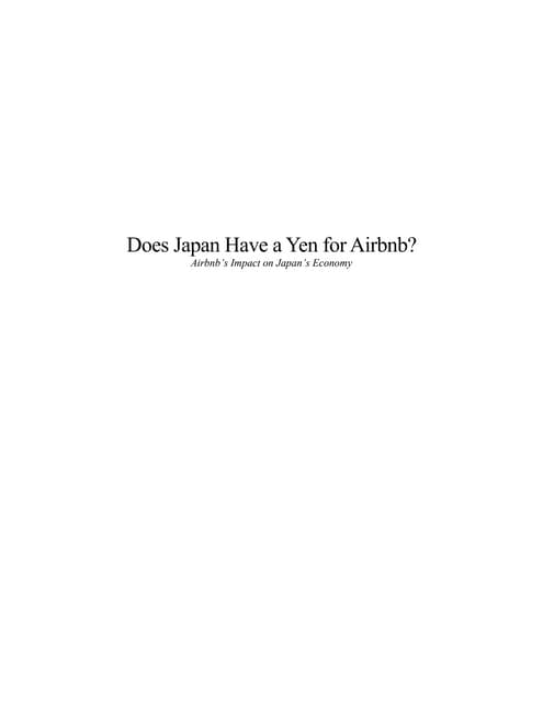 Airnbn's Effect on Japan's Economy